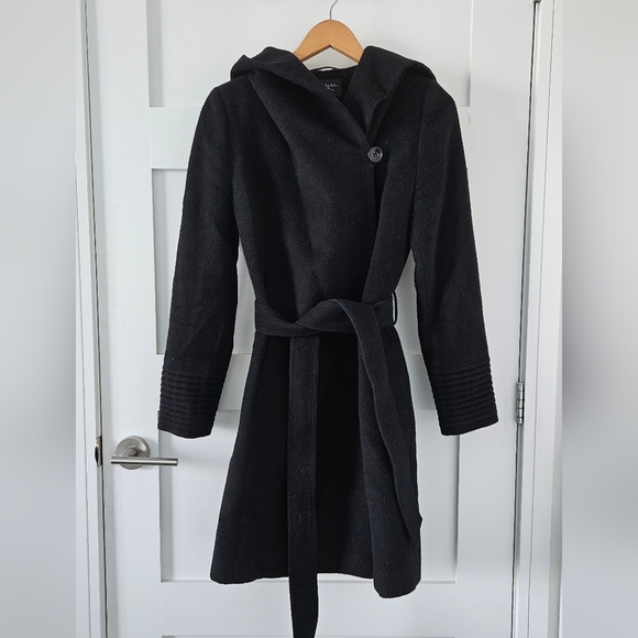 Sentaler mid length hooded wrap coat - Picture 3 of 7